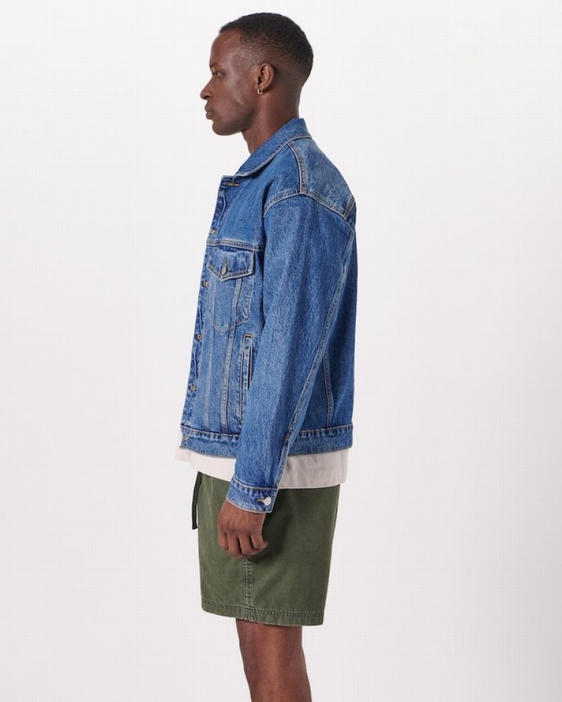 Abercrombie Denim Trucker Jackor Herr Tvätt  | 2608-PTWFX