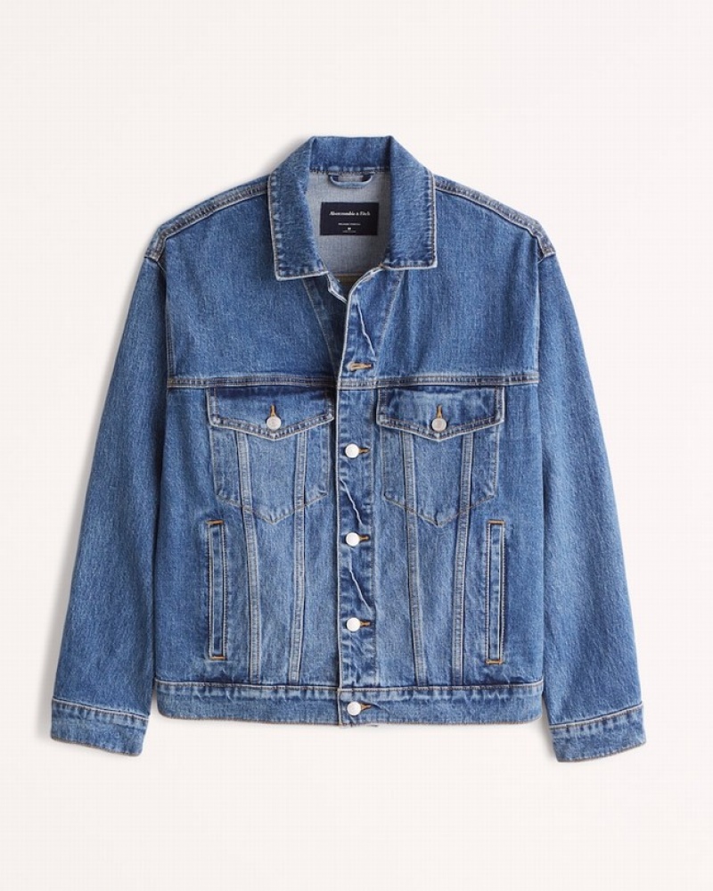 Abercrombie Denim Trucker Jackor Herr Tvätt  | 2608-PTWFX