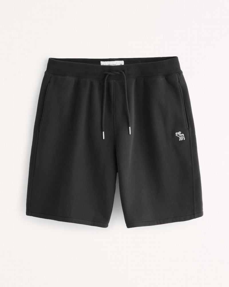 Abercrombie Elevated Icon Fleece Shorts Herr Svarta  | 3498-EPOTG