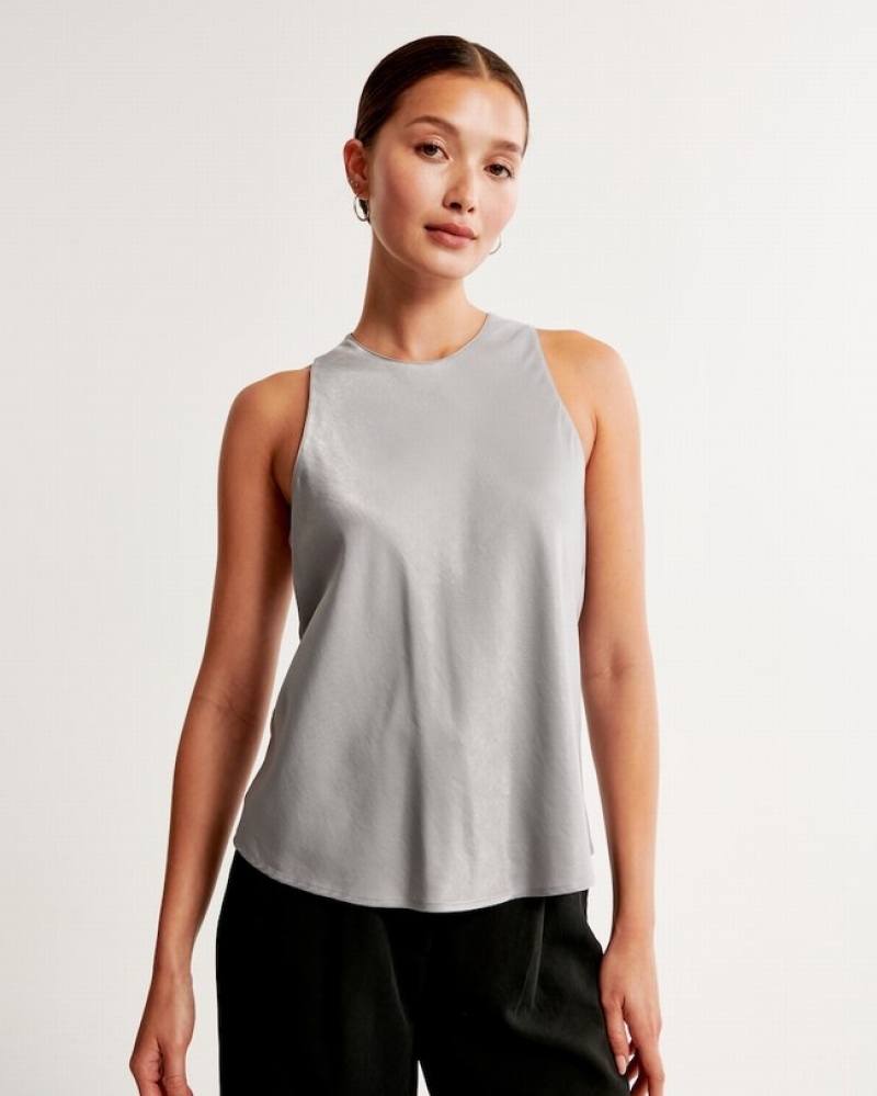 Abercrombie Elevated Satin High-neck Set Dam Silver   | 5728-GTQAP