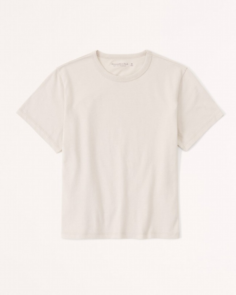 Abercrombie Essential Body-skimming T-shirt Dam LjusGrå Bruna  | 8904-FDNYX