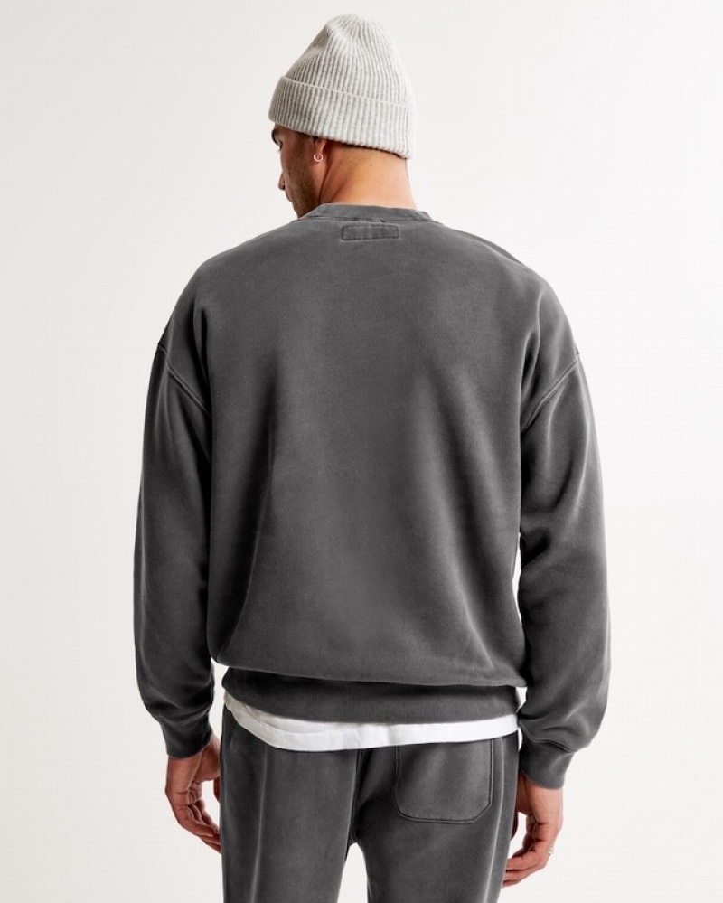 Abercrombie Essential Crew Set Herr MörkGrå  | 4079-AOJDR