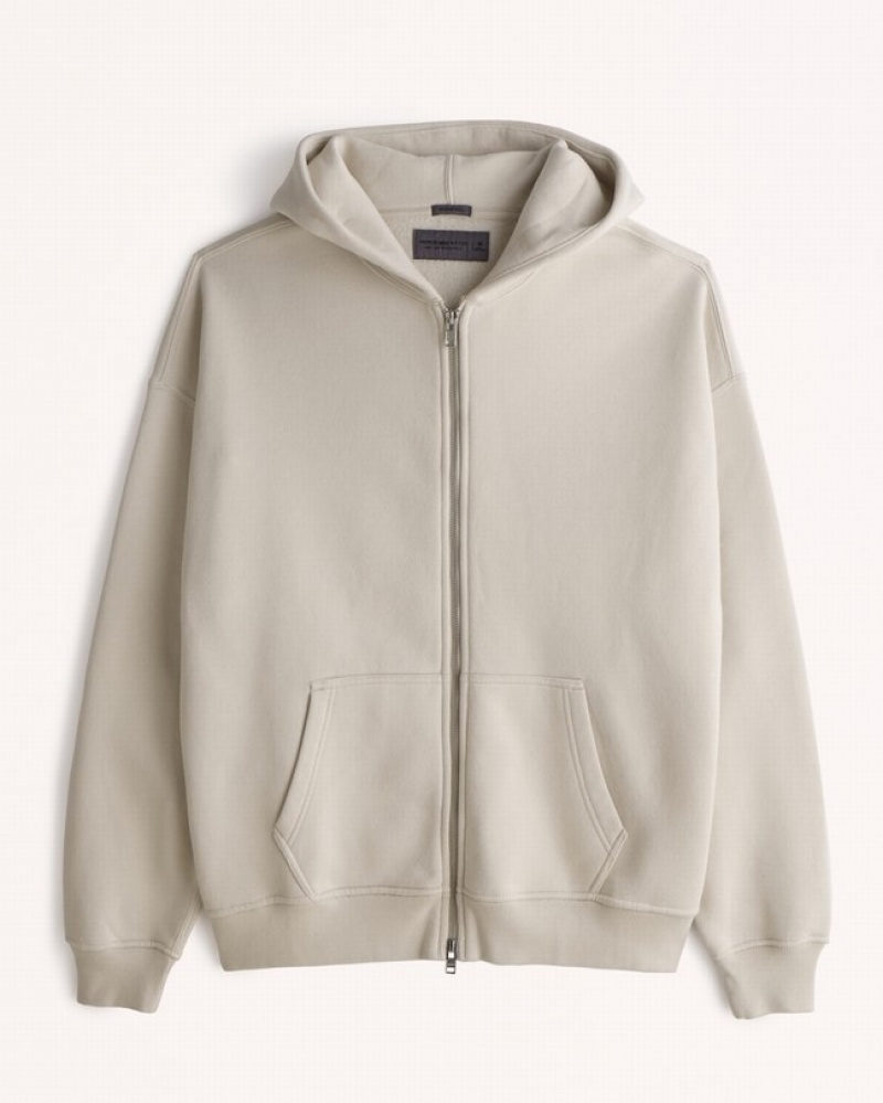 Abercrombie Essential Full-zip Hoodie Herr Grädde  | 8325-YZLHR