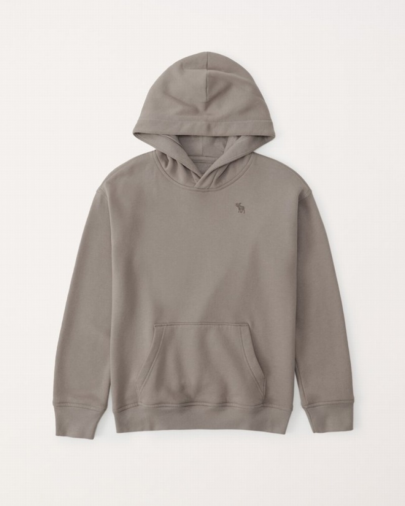 Abercrombie Essential Icon Hoodie Pojke Grå Bruna  | 7156-UXFIM