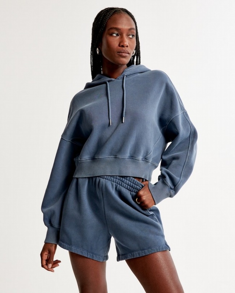 Abercrombie Essential Mini Sunday Hoodie Dam Blå  | 6417-OCIAM