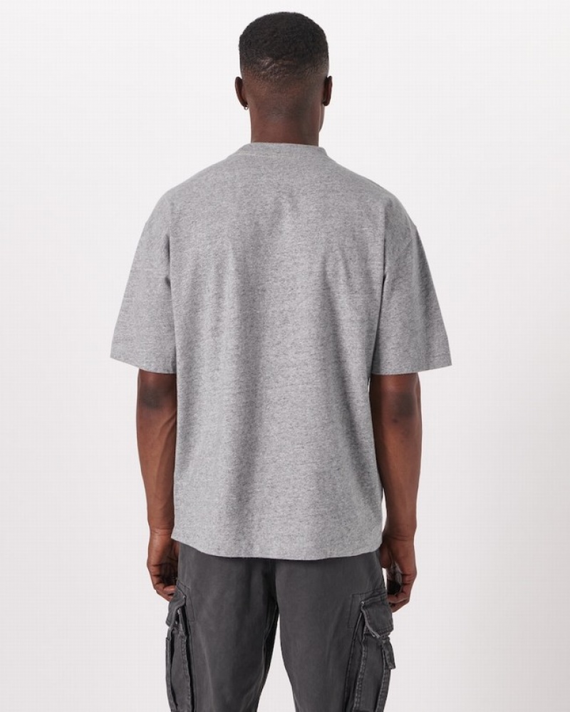 Abercrombie Essential Oversized Pocket T-shirt Herr Grå  | 8039-TEDJA