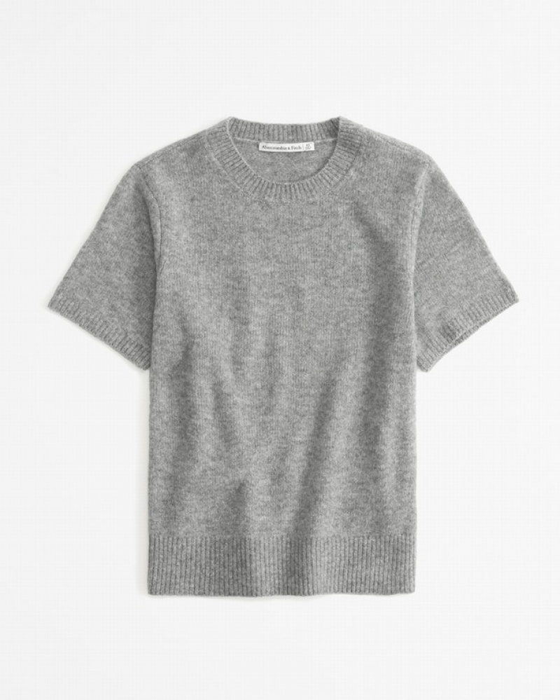 Abercrombie Fuzzy Crew Tröjor Dam Grå  | 5487-JROKQ