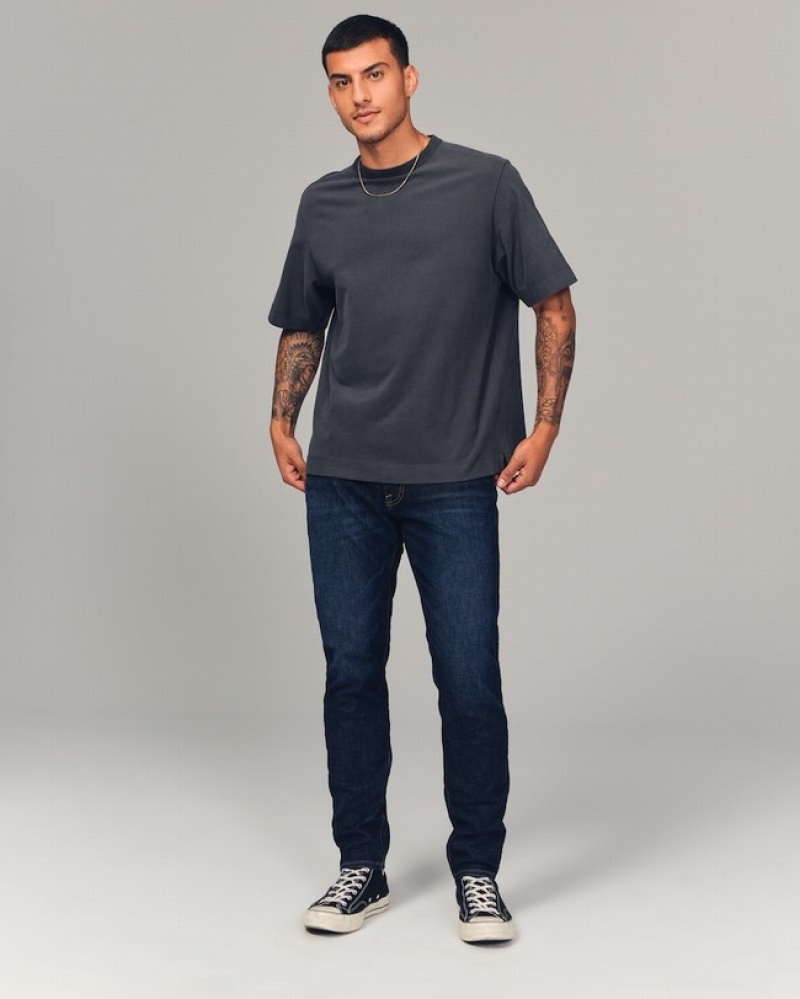 Abercrombie Gympa Slim Jeans Herr Marinblå  | 6872-KSQPM