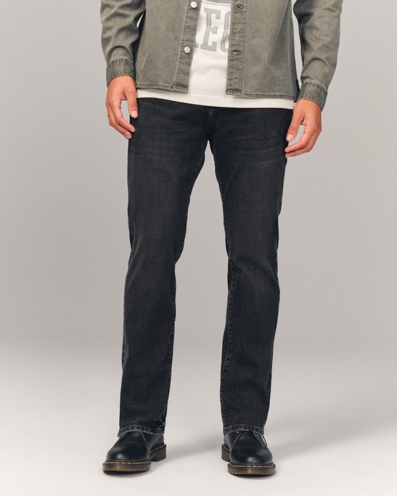 Abercrombie Gympa Straight Jeans Herr Svarta Tvätt  | 8204-YZDEW