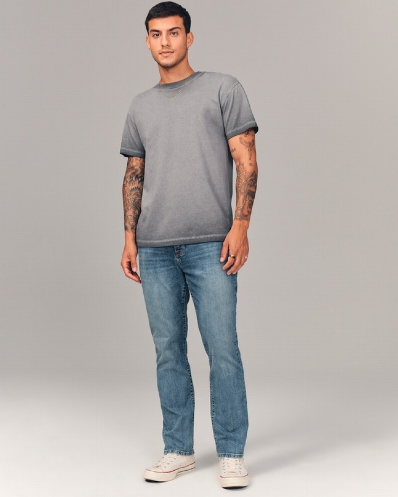 Abercrombie Gympa Straight Jeans Herr MörkTvätt  | 5048-NQWXV