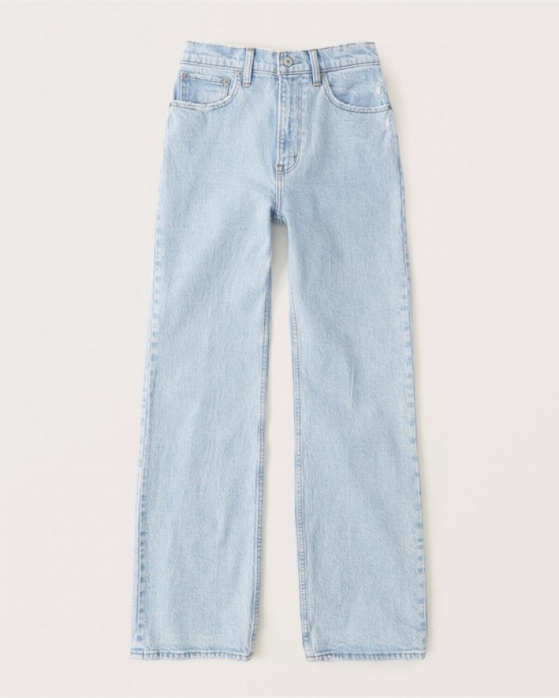 Abercrombie High Rise 90s Relaxed Jeans Dam LjusBlå  | 7246-DJNQI