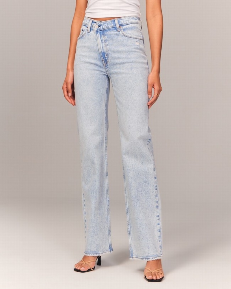 Abercrombie High Rise 90s Relaxed Jeans Dam Ljus | 1549-YSTVR