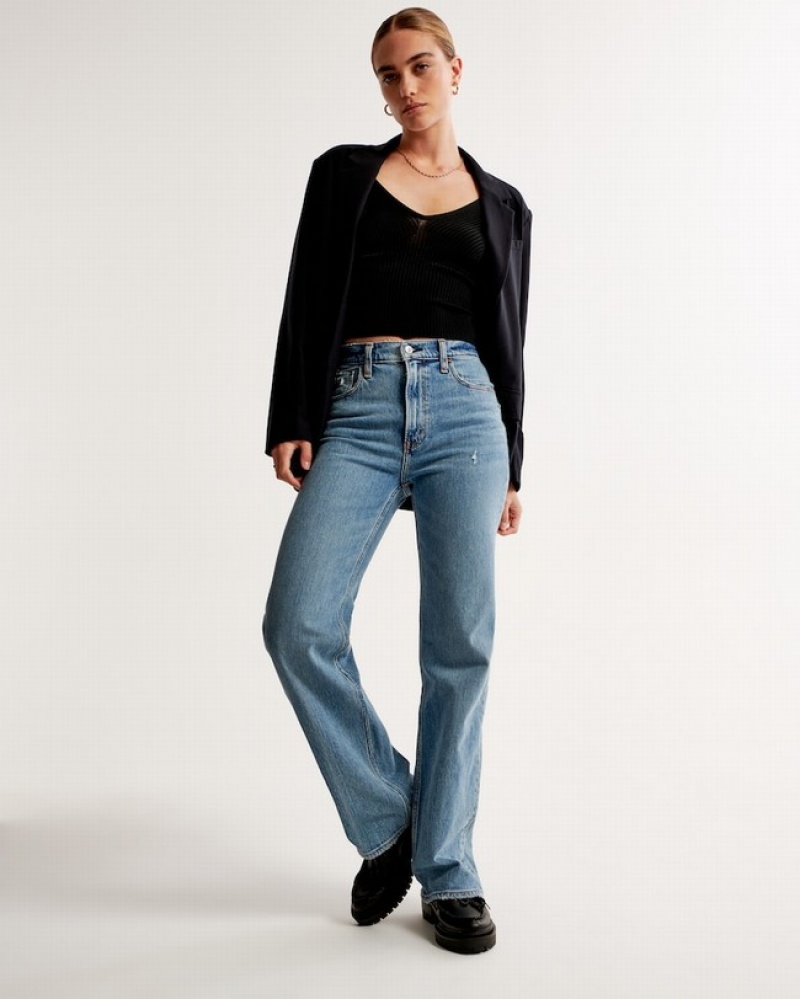 Abercrombie High Rise 90s Relaxed Jeans Dam Blå  | 4263-WYCHE