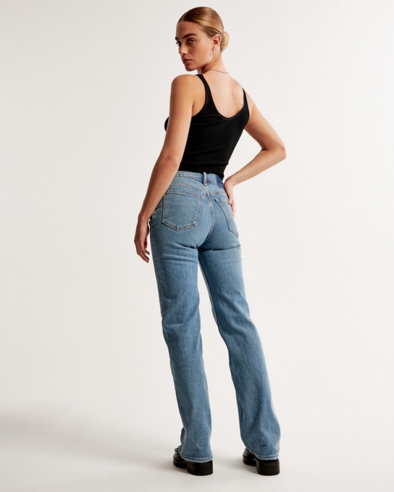 Abercrombie High Rise 90s Relaxed Jeans Dam Blå  | 4263-WYCHE