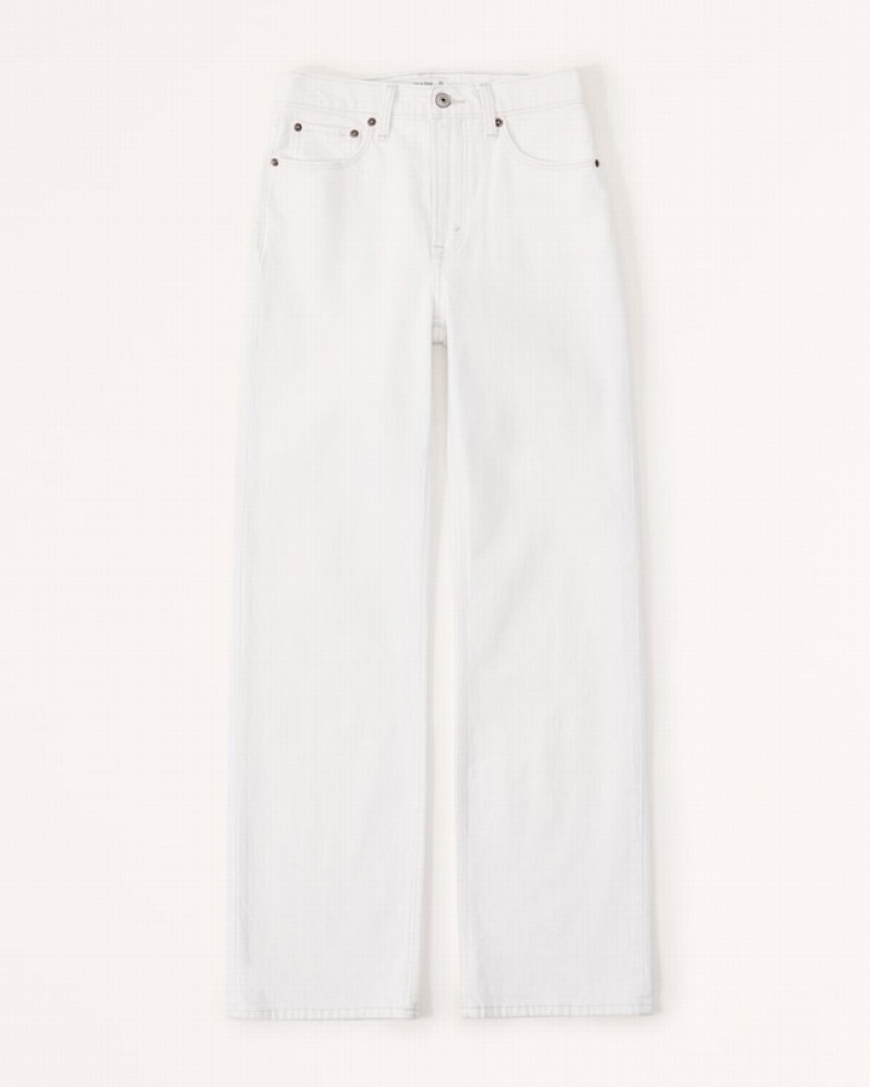 Abercrombie High Rise 90s Relaxed Jeans Dam Grädde  | 9034-QBSVD