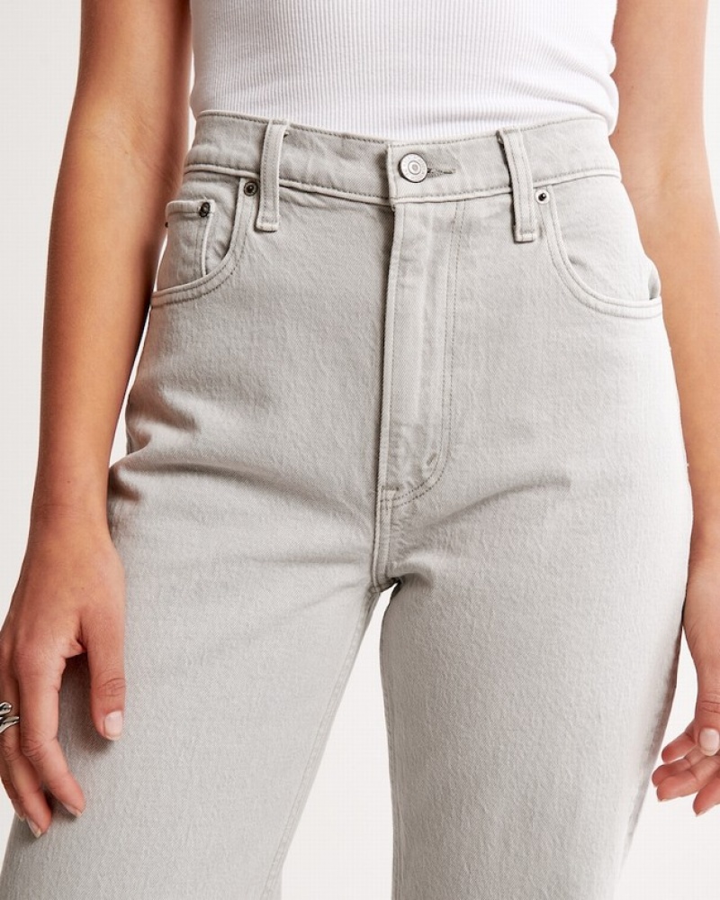 Abercrombie High Rise 90s Relaxed Jeans Dam Grå  | 6751-HJFEX