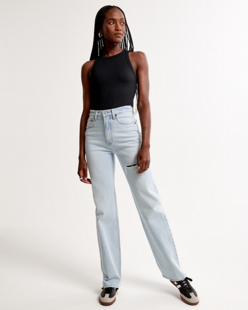 Abercrombie High Rise 90s Relaxed Jeans Dam Vita  | 0769-LVTHU