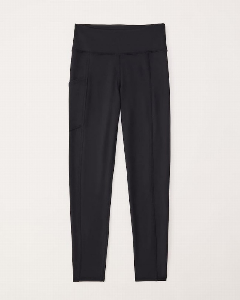 Abercrombie High Rise Actives Leggings Tjej Svarta  | 8730-FKOAM