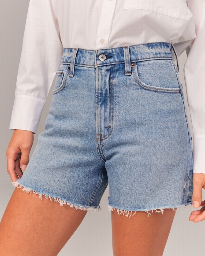 Abercrombie High Rise Dad Shorts Dam LjusTvätt  | 3681-ALOVI