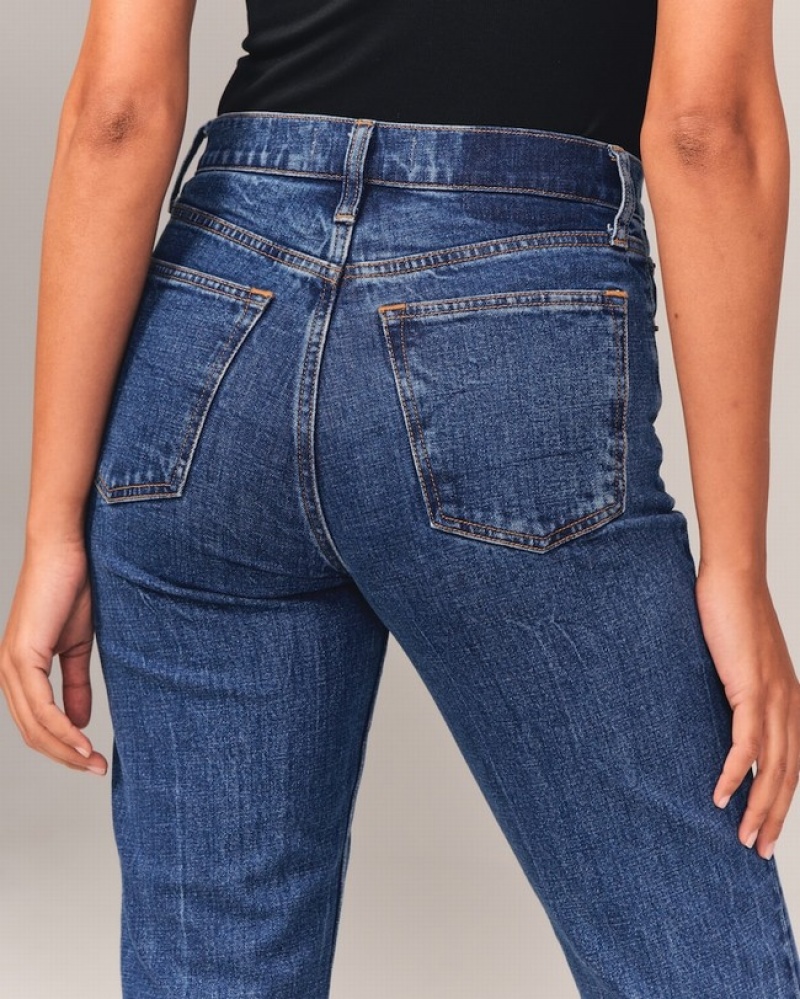 Abercrombie High Rise Mom Jeans Dam Blå  | 1925-FYEVH