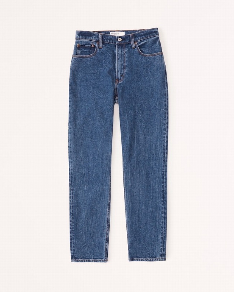 Abercrombie High Rise Mom Jeans Dam Blå  | 1925-FYEVH