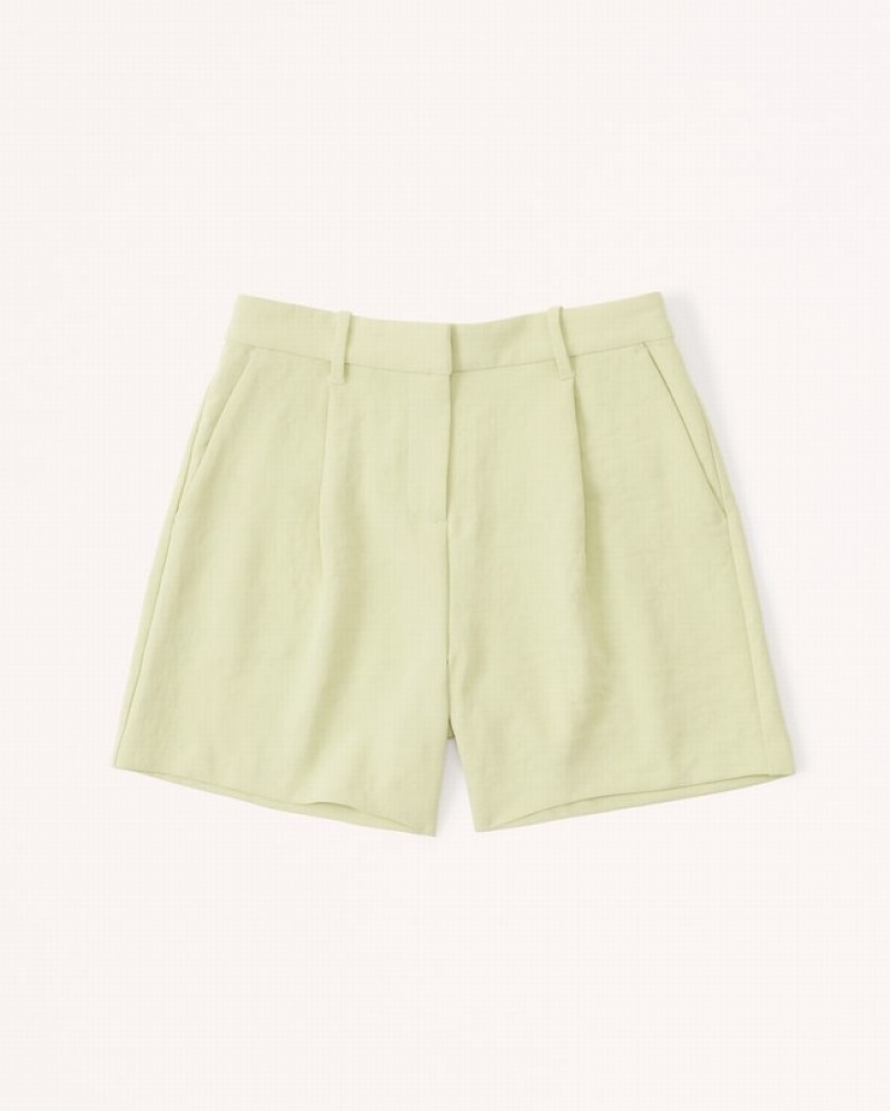 Abercrombie High Rise Premium Crepe Tailored Shorts Dam LjusGröna  | 0378-NLRSJ