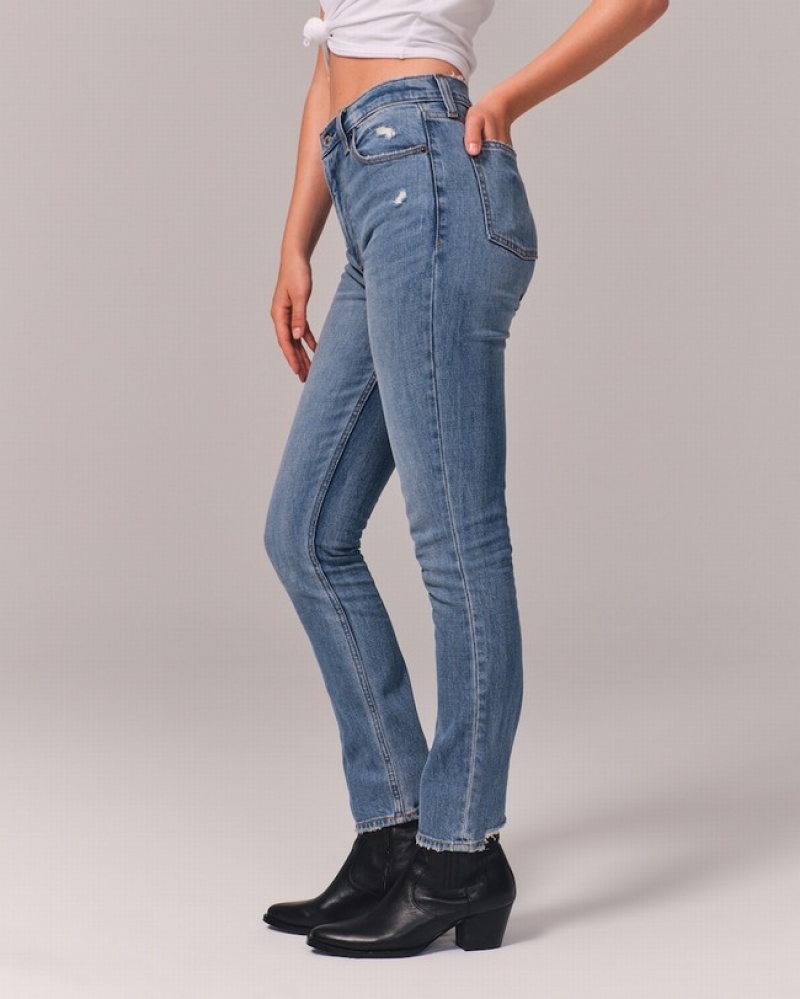 Abercrombie High Rise Skinny Jeans Dam Blå  | 9305-QLZDB