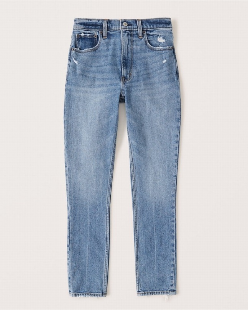 Abercrombie High Rise Skinny Jeans Dam Blå  | 9305-QLZDB