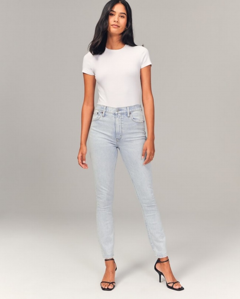 Abercrombie High Rise Skinny Jeans Dam Vita  | 1360-MXTOF