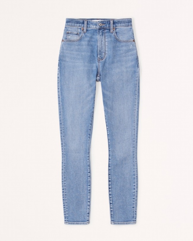 Abercrombie High Rise Super Skinny Ankle Jeans Dam Blå  | 6304-OZKVP