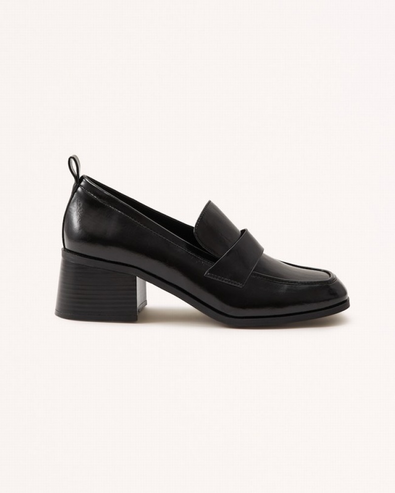 Abercrombie Klackar Loafers Dam Svarta  | 4596-DGWSR