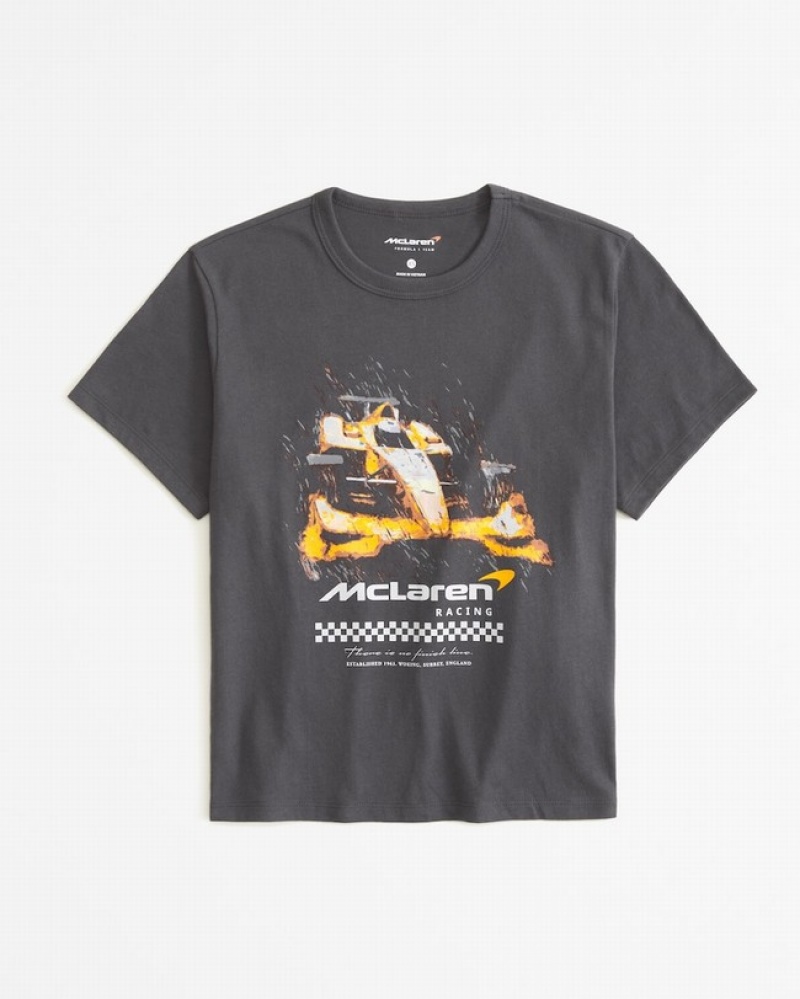 Abercrombie Korta-sleeve Mclaren Graphic Skimming T-shirt Dam Svarta  | 2691-NVCGY