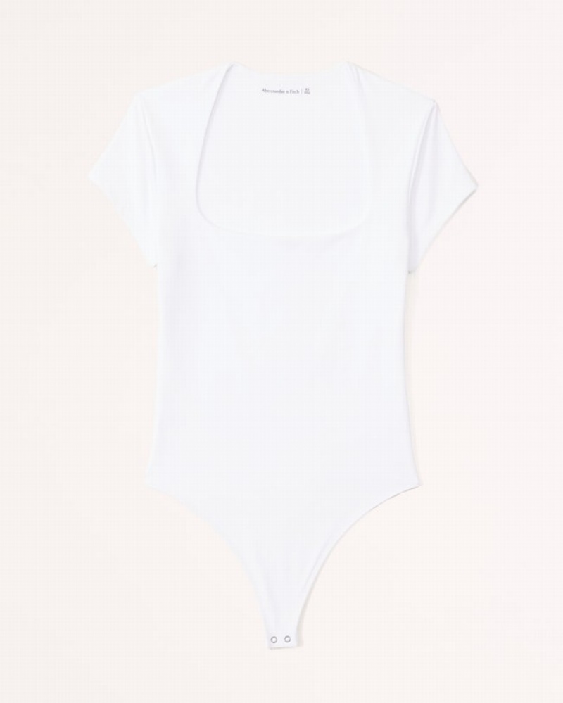 Abercrombie Korta-sleeve Seamless Portrait Bodysuit Dam Vita  | 5401-VBHNK