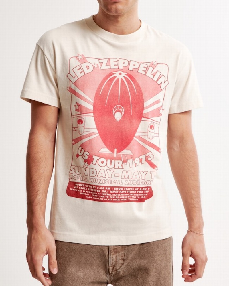 Abercrombie Led Zeppelin Graphic T-shirt Herr Grädde  | 7945-ENOSI