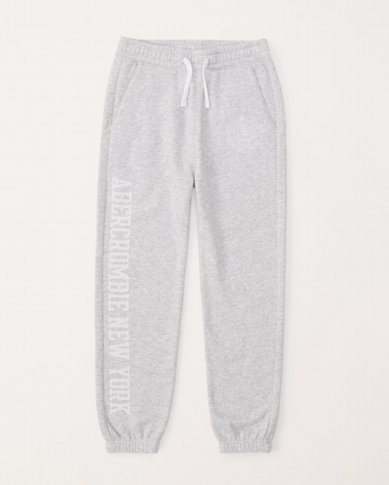 Abercrombie Logo Easy-fits Sweatpants Pojke LjusGrå  | 0712-LEZUM