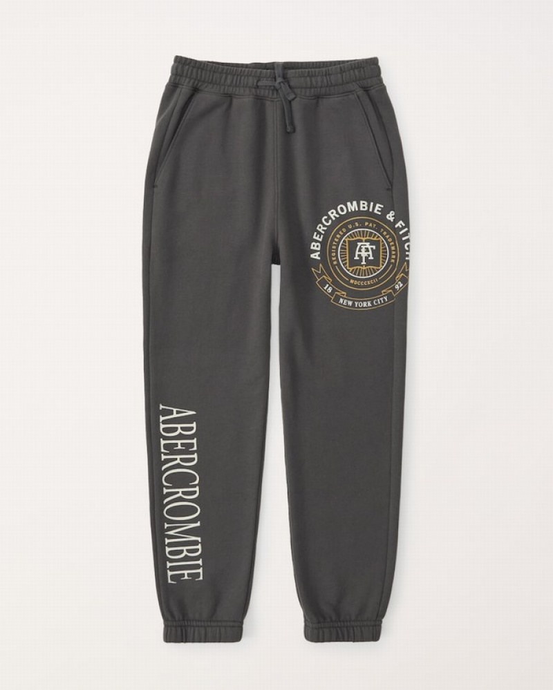 Abercrombie Logo Easy-fits Sweatpants Pojke MörkGrå  | 8514-YKLMV