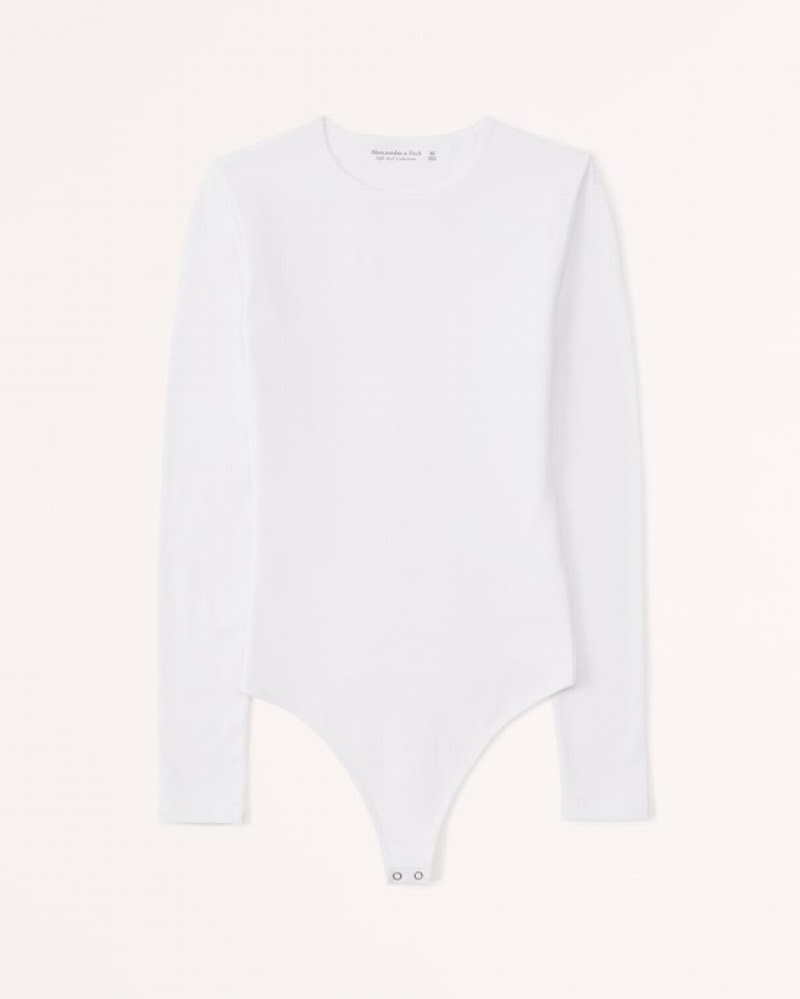 Abercrombie Long-sleeve Cotton Seamless Fabric Crew Bodysuit Dam Vita  | 0591-OKAFZ