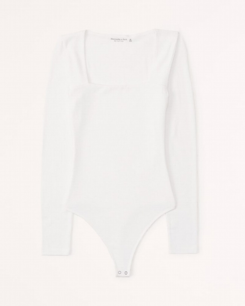 Abercrombie Long-sleeve Cozy Squareneck Bodysuit Dam Vita  | 8132-SODUH