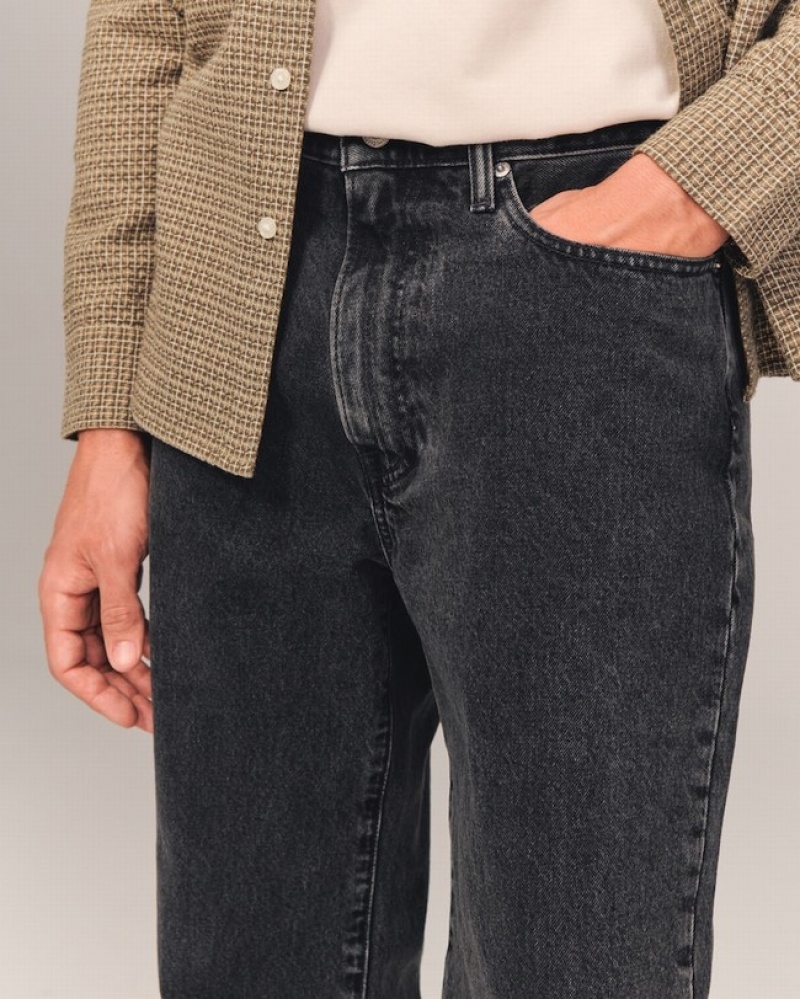 Abercrombie Loose Jeans Herr Svarta Tvätt  | 3256-PLONZ