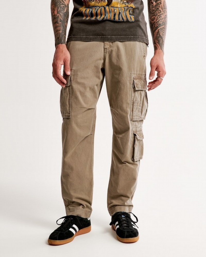 Abercrombie Loose Utility Cargo Byxor Herr LjusKhaki  | 1786-RUSPN