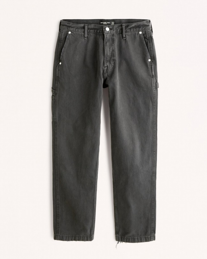 Abercrombie Loose Workwear Jeans Herr Svarta  | 3506-XRHBJ