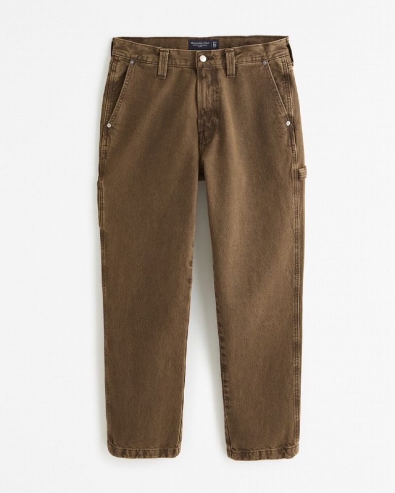 Abercrombie Loose Workwear Jeans Herr Bruna Tvätt  | 3761-ENRKH