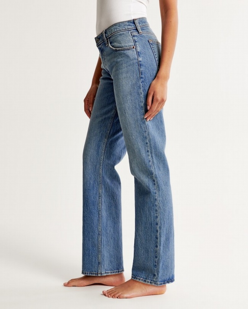 Abercrombie Low Risegy Jeans Dam Blå  | 5480-HPIZN