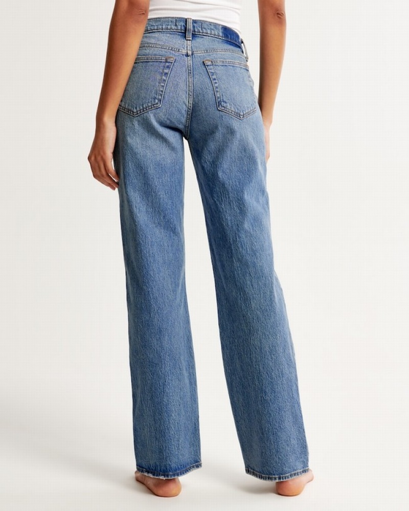 Abercrombie Low Risegy Jeans Dam Blå  | 5480-HPIZN