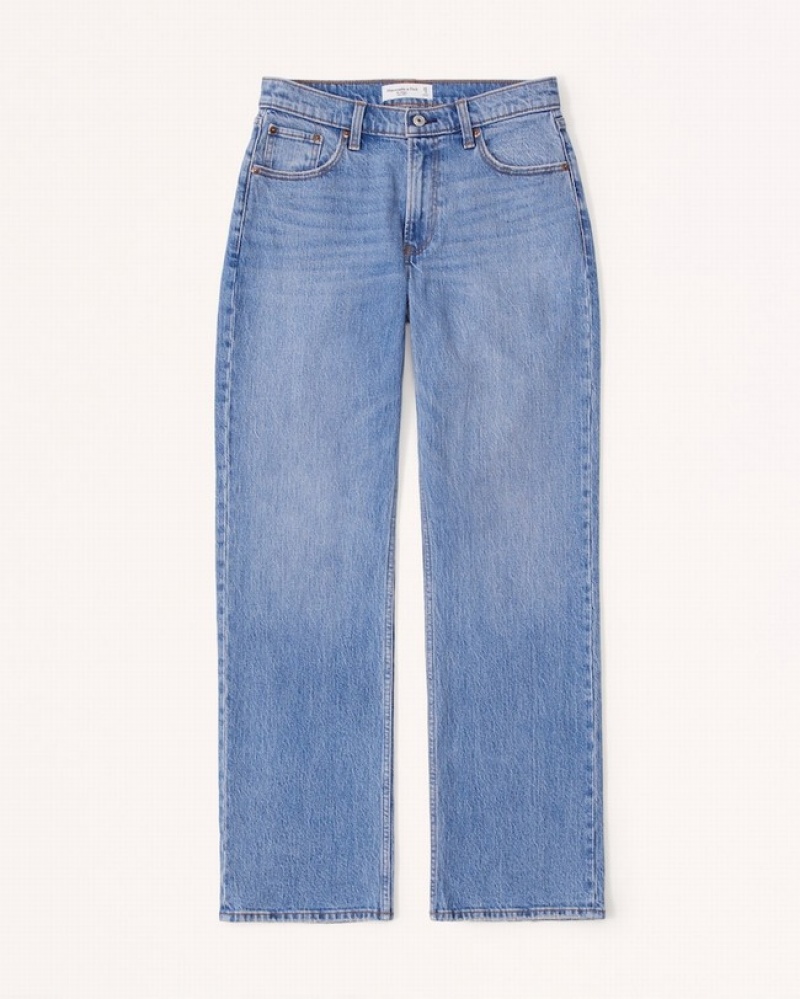 Abercrombie Low Risegy Jeans Dam Blå  | 5480-HPIZN