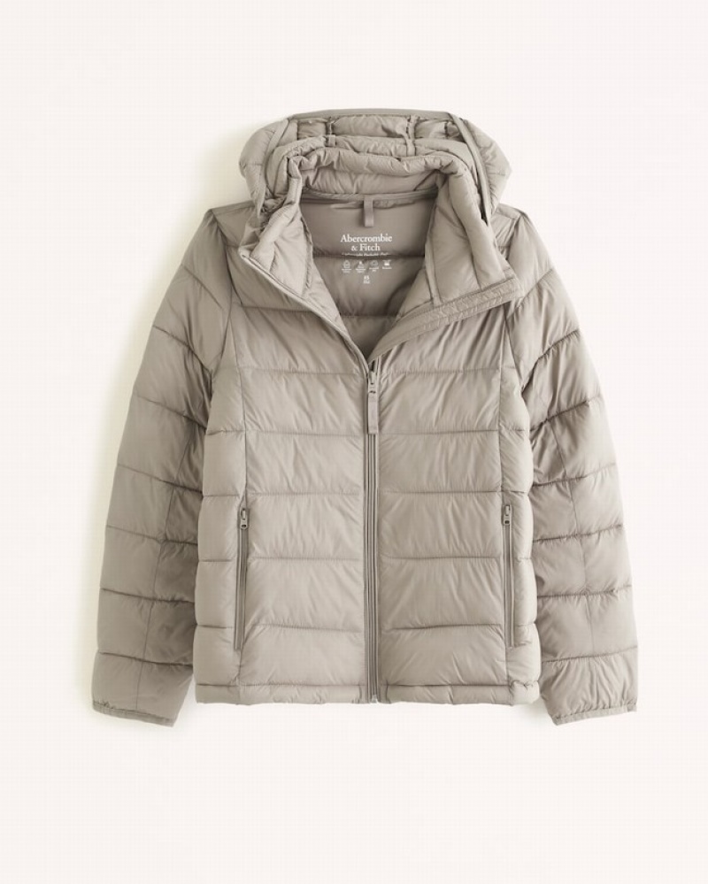 Abercrombie Lätta Packable Puffer Jackor Dam Grå Bruna  | 8206-AKTBZ