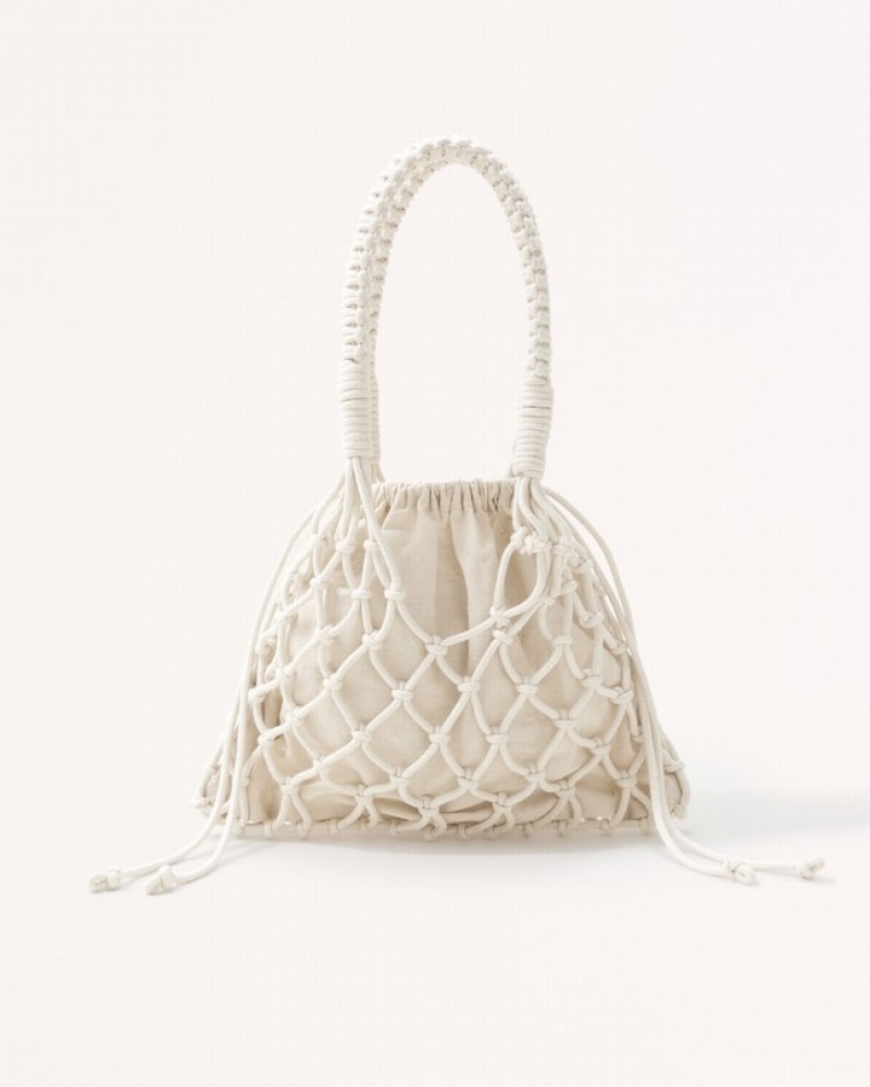 Abercrombie Macrame Bucket Väska Dam Grädde  | 9825-SPMEB