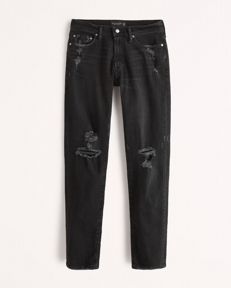 Abercrombie Mager Jeans Herr Svarta  | 0185-UFOSV