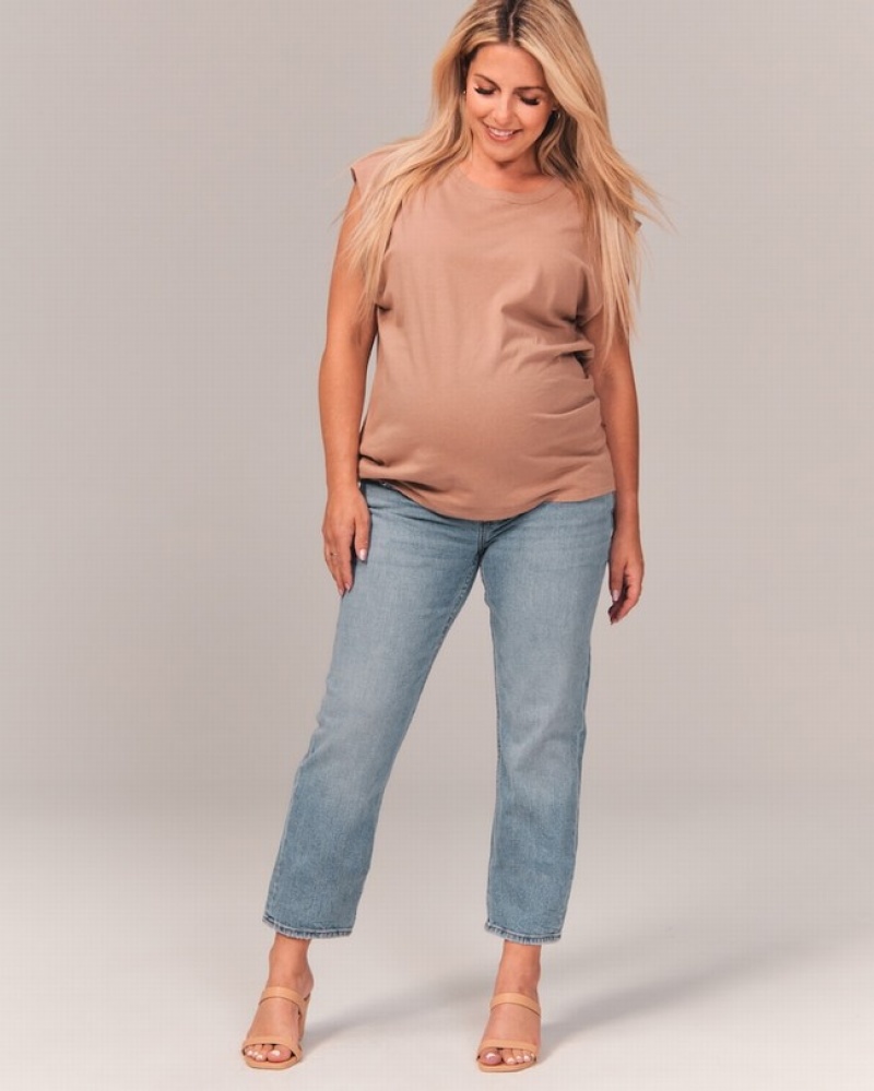 Abercrombie Maternity Ankle Straight Jeans Dam Blå  | 4826-YACDZ