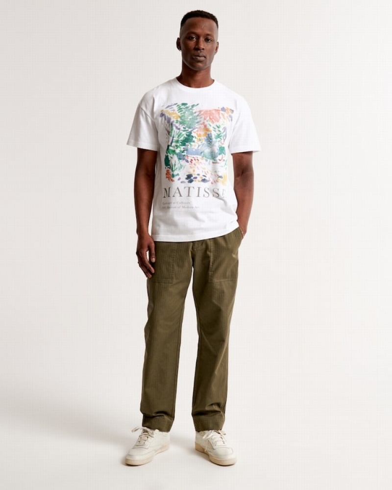 Abercrombie Matisse Graphic T-shirt Herr Vita  | 6057-KEAIQ